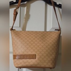 Celine Light Beige and Tan Shoulder Bag